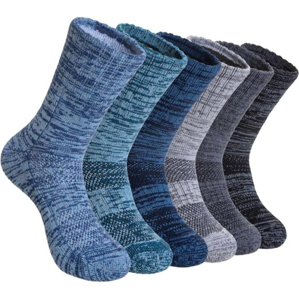 6 Pairs Kids Merino Wool Socks Winter Thermal Thick Cushioned Boot Crew Socks